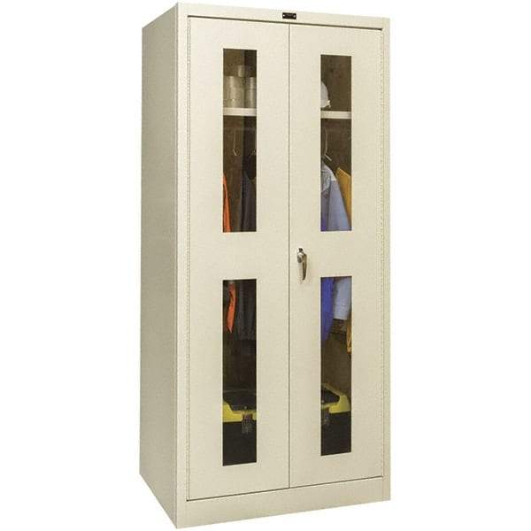 Hallowell - 1 Shelf Wardrobe Storage Cabinet - Steel, 48" Wide x 18" Deep x 72" High, Tan - Caliber Tooling