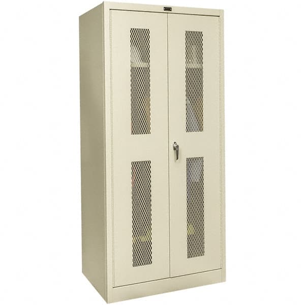 Hallowell - 1 Shelf Wardrobe Storage Cabinet - Steel, 36" Wide x 18" Deep x 72" High, Tan - Caliber Tooling