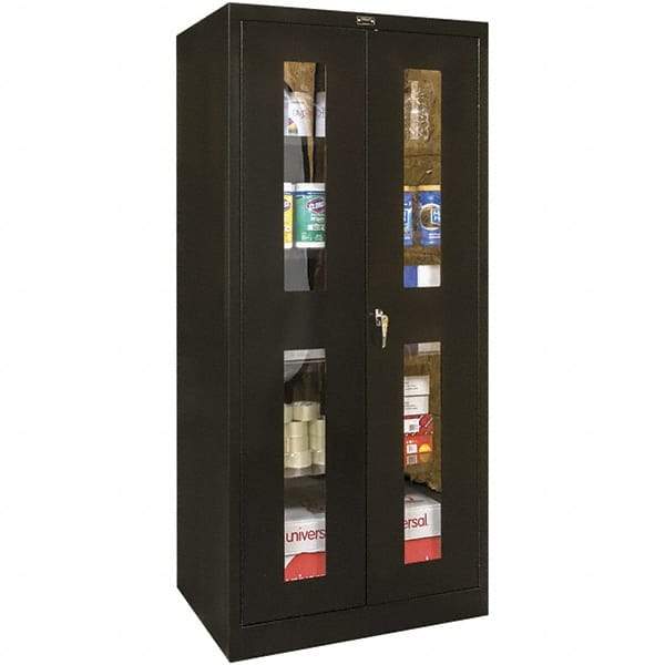 Hallowell - 4 Shelf Visible Storage Cabinet - Steel, 36" Wide x 18" Deep x 72" High, Black - Caliber Tooling