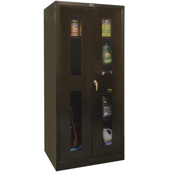 Hallowell - 4 Shelf Combination Storage Cabinet - Steel, 36" Wide x 18" Deep x 72" High, Black - Caliber Tooling