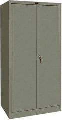 Hallowell - 4 Shelf Locking Storage Cabinet - Steel, 36" Wide x 24" Deep x 72" High, Gray - Caliber Tooling