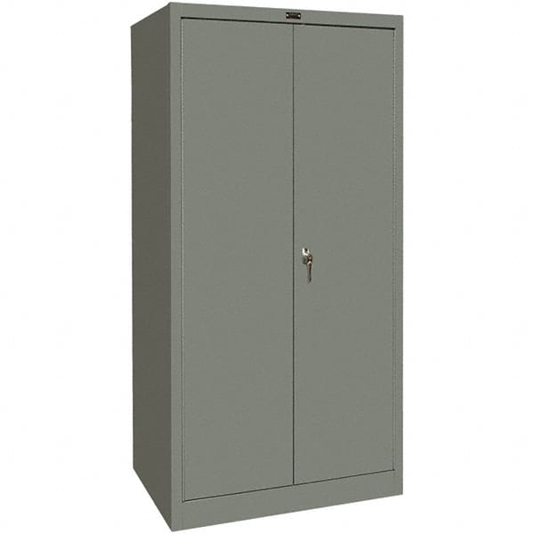 Hallowell - 1 Shelf Wardrobe Storage Cabinet - Steel, 48" Wide x 24" Deep x 72" High, Gray - Caliber Tooling