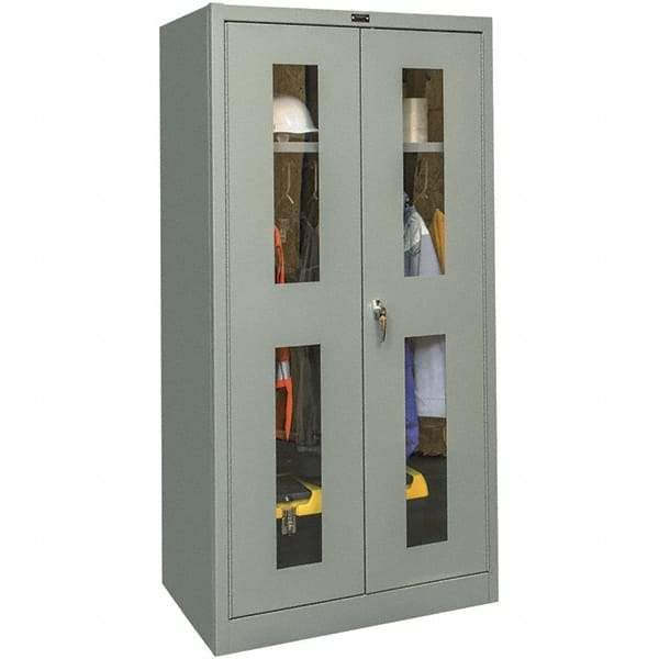 Hallowell - 1 Shelf Wardrobe Storage Cabinet - Steel, 36" Wide x 18" Deep x 72" High, Gray - Caliber Tooling