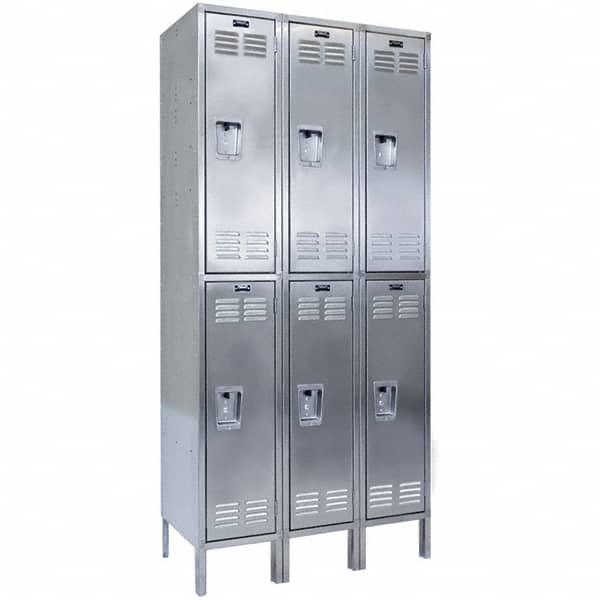 Hallowell - 6 Door, 2 Tier, Stainless Steel Locker - Caliber Tooling