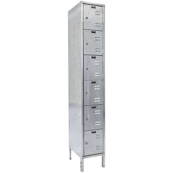 Hallowell - 6 Door, 6 Tier, Stainless Steel Locker - Caliber Tooling