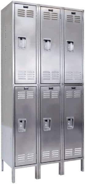 Hallowell - 6 Door, 2 Tier, Stainless Steel Locker - Caliber Tooling