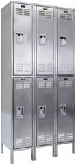 Hallowell - 6 Door, 2 Tier, Stainless Steel Locker - Caliber Tooling