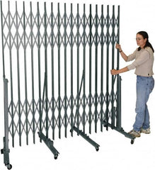 Hallowell - 6.54' High Portable Traffic Control Gate - Steel, Silver - Caliber Tooling