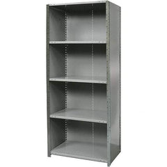 Hallowell - 5 Shelf, 500 Lb. Capacity, Free Standing Closed Shelving - 48 Inch Wide x 24 Inch Deep x 87 Inch High, Gray - Caliber Tooling