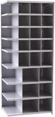 Hallowell - 29 Bin Closed Industrial Bin Shelving - 36 Inch Overall Width x 24 Inch Overall Depth x 87 Inch Overall Height, Gray Metal Bins - Caliber Tooling