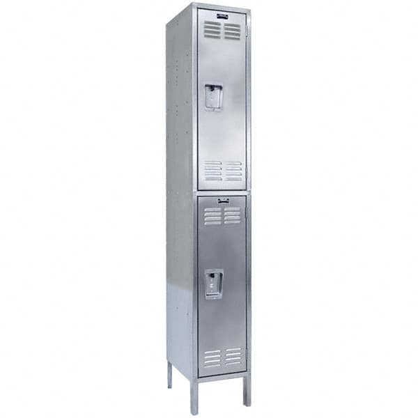 Hallowell - 2 Door, 2 Tier, Stainless Steel Locker - Caliber Tooling