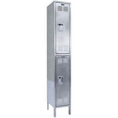 Hallowell - 2 Door, 2 Tier, Stainless Steel Locker - Caliber Tooling