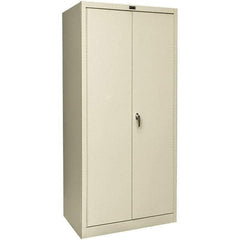 Hallowell - 1 Shelf Wardrobe Storage Cabinet - Steel, 36" Wide x 24" Deep x 78" High, Tan - Caliber Tooling