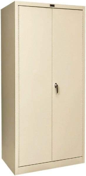 Hallowell - 1 Shelf Wardrobe Storage Cabinet - Steel, 36" Wide x 24" Deep x 78" High, Tan - Caliber Tooling