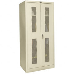 Hallowell - 1 Shelf Wardrobe Storage Cabinet - Steel, 48" Wide x 24" Deep x 78" High, Tan - Caliber Tooling