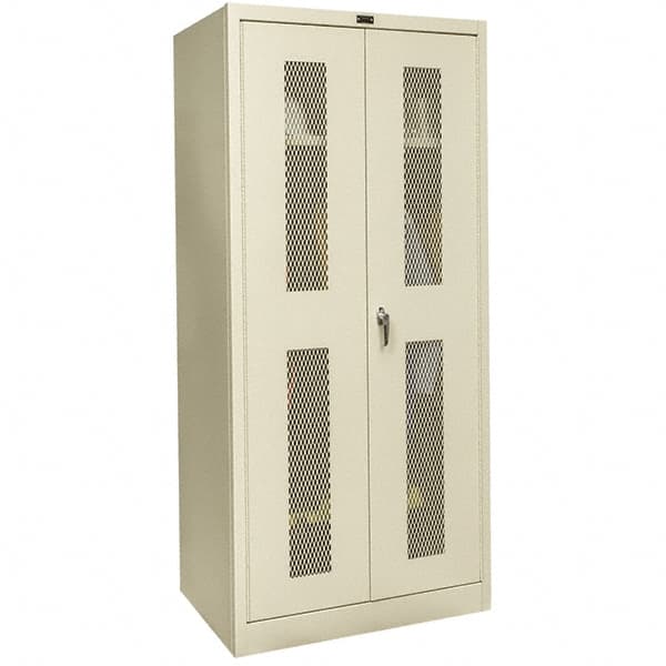 Hallowell - 1 Shelf Wardrobe Storage Cabinet - Steel, 36" Wide x 24" Deep x 78" High, Tan - Caliber Tooling