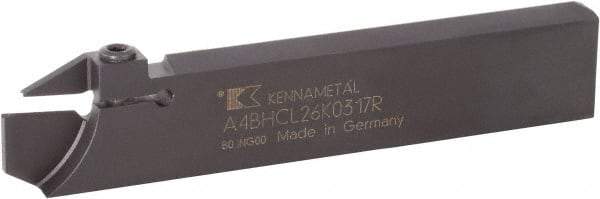 Kennametal - 1.2598" Blade Height, 5/16" Blade Width, 4.9213" OAL, Right Hand Cut, Single End Indexable Cut-Off Blade - A4BHC Blade, A4 Cut-Off Series - Caliber Tooling