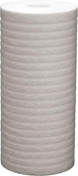 Value Collection - 4-3/8" OD, 5µ, Polypropylene Melt Blown-Thermal Bonded Cartridge Filter - 9-7/8" Long, Reduces Dirt & Rust - Caliber Tooling