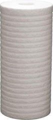 Value Collection - 4-3/8" OD, 5µ, Polypropylene Melt Blown-Thermal Bonded Cartridge Filter - 9-7/8" Long, Reduces Dirt & Rust - Caliber Tooling