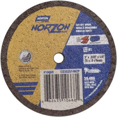 Norton - 3" Ceramic Cutoff Wheel - 0.035" Thick, 1/4" Arbor, Use with Angle Grinders - Caliber Tooling