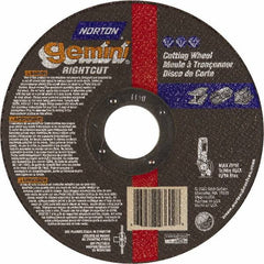 Norton - 7" Aluminum Oxide Cutoff Wheel - 0.045" Thick, 7/8" Arbor, Use with Die Grinders - Caliber Tooling