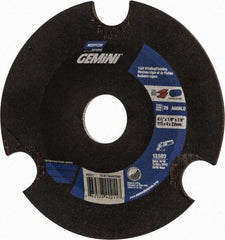 Norton - 60 Grit, 4-1/2" Wheel Diam, 1/8" Wheel Thickness, 7/8" Arbor Hole, Type 29 Depressed Center Wheel - Aluminum Oxide - Caliber Tooling