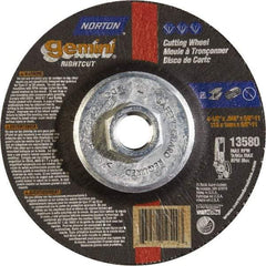 Norton - 46 Grit, 4-1/2" Wheel Diam, Type 27 Depressed Center Wheel - Aluminum Oxide - Caliber Tooling