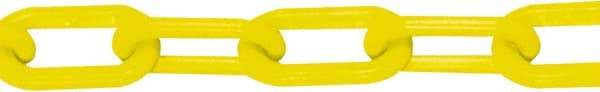 PRO-SAFE - 50' Long x 2" Wide Plastic Chain - Yellow - Caliber Tooling