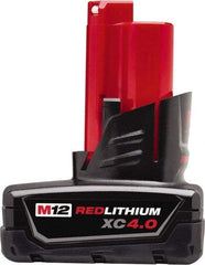 Milwaukee Tool - 12 Volt Lithium-Ion Power Tool Battery - 4 Ahr Capacity, 1-1/2 hr Charge Time, Series M12 XC RED - Caliber Tooling