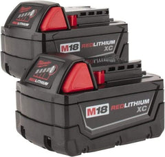 Milwaukee Tool - 18 Volt Lithium-Ion Power Tool Battery - 3 Ahr Capacity, 1 hr Charge Time, Series M18 XC RED - Caliber Tooling