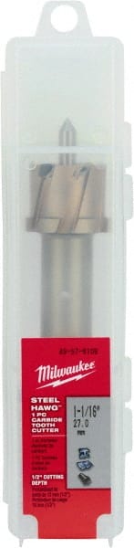 Milwaukee Tool - 1-1/16" Diam x 1/2" Deep Carbide-Tipped Annular Cutter - Caliber Tooling