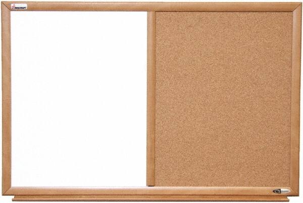 Ability One - 2" High x 37" Wide Combination Dry Erase and Natural Cork - Melamine, 52" Deep - Caliber Tooling