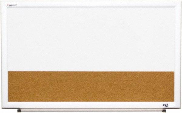 Ability One - 2" High x 22" Wide Combination Dry Erase and Natural Cork - Melamine, 32" Deep - Caliber Tooling