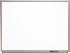 Ability One - 2" High x 37" Wide Porcelain on Steel Magnetic Marker Board with Wood Frame - Porcelain, 52" Deep - Caliber Tooling