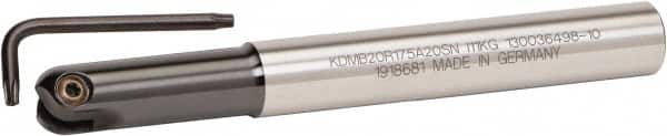 Kennametal - 32mm Cut Diam, 16mm Max Depth of Cut, 32mm Shank Diam, 210mm OAL, Indexable Ball Nose End Mill - 80mm Head Length, Straight Shank, KDMB Toolholder, KDMB 32.. Insert - Caliber Tooling