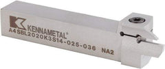 Kennametal - A4SB, External, Left Hand, 12mm Max Depth of Cut, 2mm Min Groove Width, Indexable Grooving Tool Holder - A4G0200M2SP02B Insert Compatibility, 20mm Shank Height, 20mm Shank Width, 125.3mm OAL - Caliber Tooling