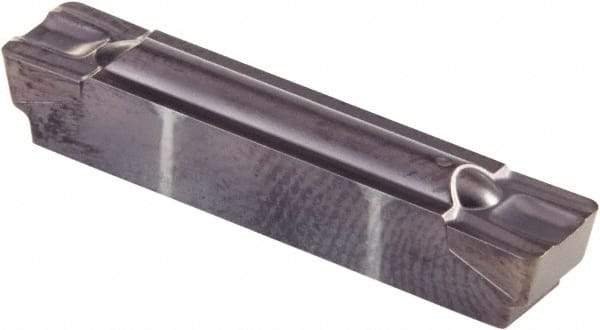 Kennametal - 0600G GMP Grade KCU25, 6mm Cutting Width Carbide Grooving Insert - 4.83mm Max Depth of Cut, Neutral, 0.79mm Corner Radius, AlTiN Finish - Caliber Tooling