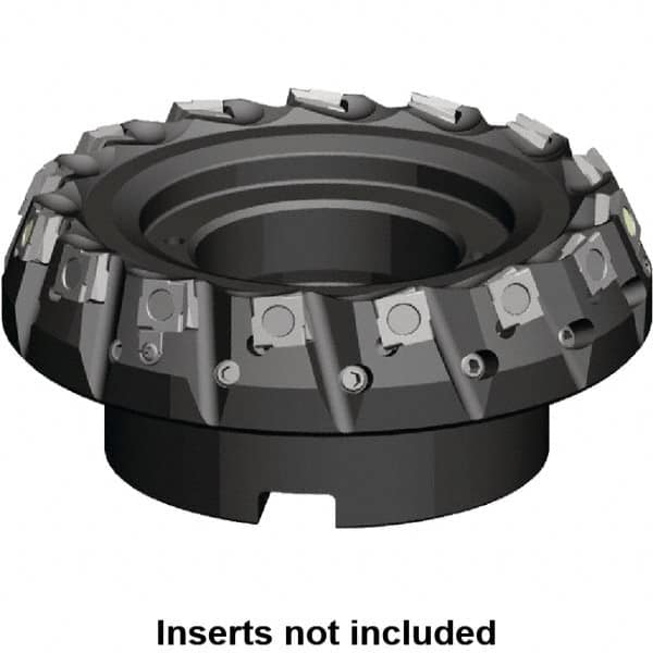 Kennametal - 80mm Cut Diam, 27mm Arbor Hole, 5.9mm Max Depth of Cut, 20° Indexable Chamfer & Angle Face Mill - 10 Inserts, SPHX 1205... Insert, 10 Flutes, Series Fix-Perfect - Caliber Tooling