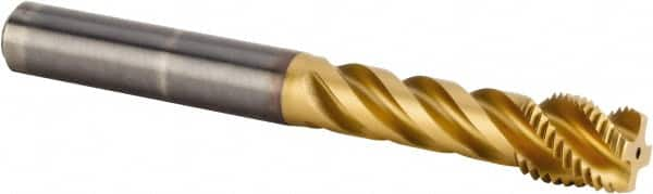 Kennametal - M14x2.00 Metric 4 Flute 6HX Modified Bottoming Spiral Flute Tap - Solid Carbide, TiAlN Finish, 110mm OAL, Right Hand Flute, Right Hand Thread, Series T331 - Caliber Tooling