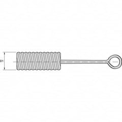 Kennametal - 1/2" Diam Nylon Spiral Brush - Single Spiral, 1/2" Filament Diam - Caliber Tooling