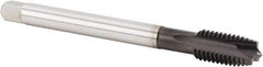 Kennametal - M16x2.00 Metric Coarse, 3 Flute, Diamond-Like Carbon (DLC) Finish, Vanadium High Speed Steel Spiral Point Tap - Plug Chamfer, Right Hand Thread, 110mm OAL, 27mm Thread Length, 12mm Shank Diam, 6H Class of Fit, Series T670 - Exact Industrial Supply