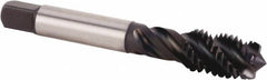 Kennametal - M14x2.00 Metric 5 Flute 6HX Modified Bottoming Spiral Flute Tap - Powdered Metal, TiN/CrC/C Finish, 91.19mm OAL, Right Hand Flute, Right Hand Thread, Series T630 - Caliber Tooling