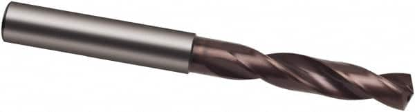 Screw Machine Length Drill Bit: 0.4134″ Dia, 140 °, Solid Carbide Coated, Right Hand Cut, Spiral Flute, Straight-Cylindrical Shank, Series 8520