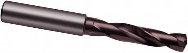 Screw Machine Length Drill Bit: 0.5787″ Dia, 140 °, Solid Carbide nano-A Finish, Right Hand Cut, Spiral Flute, Straight-Cylindrical Shank, Series 8510