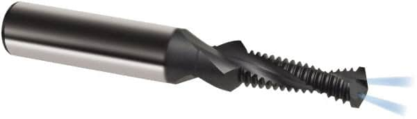 Guhring - M10x1.25 Metric Fine, 0.3465" Cutting Diam, 2 Flute, Solid Carbide Helical Flute Thread Mill - Internal Thread, 26.6mm LOC, 80mm OAL, 12mm Shank Diam - Caliber Tooling