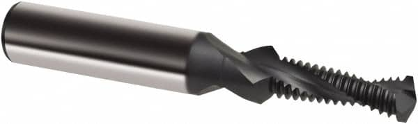 Guhring - M10x1.25 Metric Fine, 0.3465" Cutting Diam, 2 Flute, Solid Carbide Helical Flute Thread Mill - Internal Thread, 26.6mm LOC, 80mm OAL, 12mm Shank Diam - Caliber Tooling