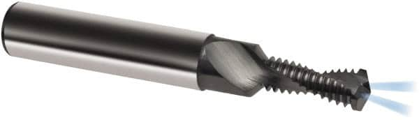 Guhring - M6x0.75 Metric Fine, 0.2067" Cutting Diam, 2 Flute, Solid Carbide Helical Flute Thread Mill - Internal Thread, 12.9mm LOC, 62mm OAL, 8mm Shank Diam - Caliber Tooling