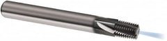 Guhring - 1/8-27 NPT, 0.2874" Cutting Diam, 4 Flute, Solid Carbide Helical Flute Thread Mill - Internal Thread, 9.88mm LOC, 64mm OAL, 8mm Shank Diam - Caliber Tooling