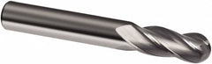 Guhring - 8mm Diam, 19mm LOC, 4 Flute Solid Carbide Ball End Mill - Uncoated, Single End, 63mm OAL, 8mm Shank Diam, Spiral Flute - Caliber Tooling