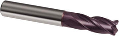 Guhring - 1", 2-1/4" LOC, 1" Shank Diam, 5" OAL, 6 Flute, Solid Carbide Square End Mill - Single End, Super-A Finish, Spiral Flute, 30° Helix, Right Hand Cut, Right Hand Flute, Series 3852 - Caliber Tooling